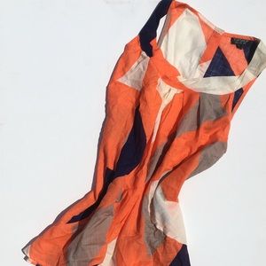 Topshop 100% Cotton Color-Block Blouse